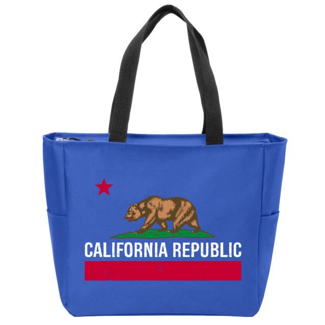 California Republic State Flag Cool Gift Zip Tote Bag