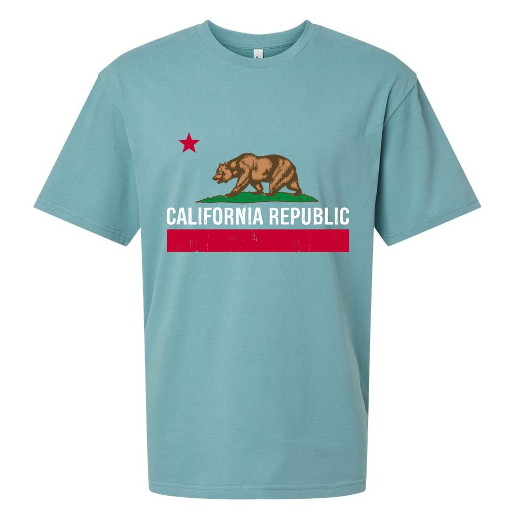 California Republic State Flag Cool Gift Sueded Cloud Jersey T-Shirt
