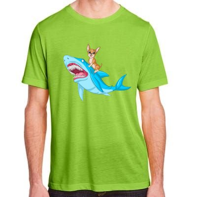 Chihuahua Riding Shark Adult ChromaSoft Performance T-Shirt