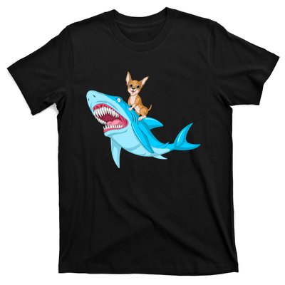 Chihuahua Riding Shark T-Shirt