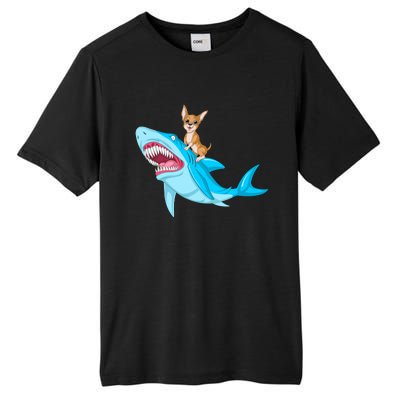 Chihuahua Riding Shark Tall Fusion ChromaSoft Performance T-Shirt