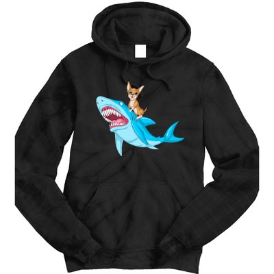 Chihuahua Riding Shark Tie Dye Hoodie