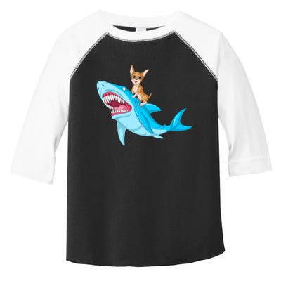 Chihuahua Riding Shark Toddler Fine Jersey T-Shirt