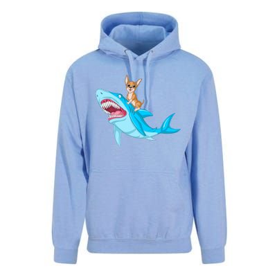 Chihuahua Riding Shark Unisex Surf Hoodie