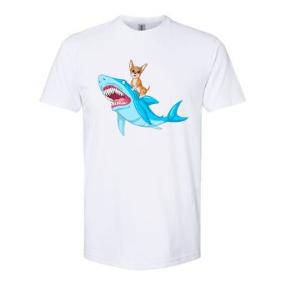 Chihuahua Riding Shark Softstyle CVC T-Shirt