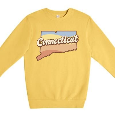 Connecticut Retro Sunset Logo Premium Crewneck Sweatshirt