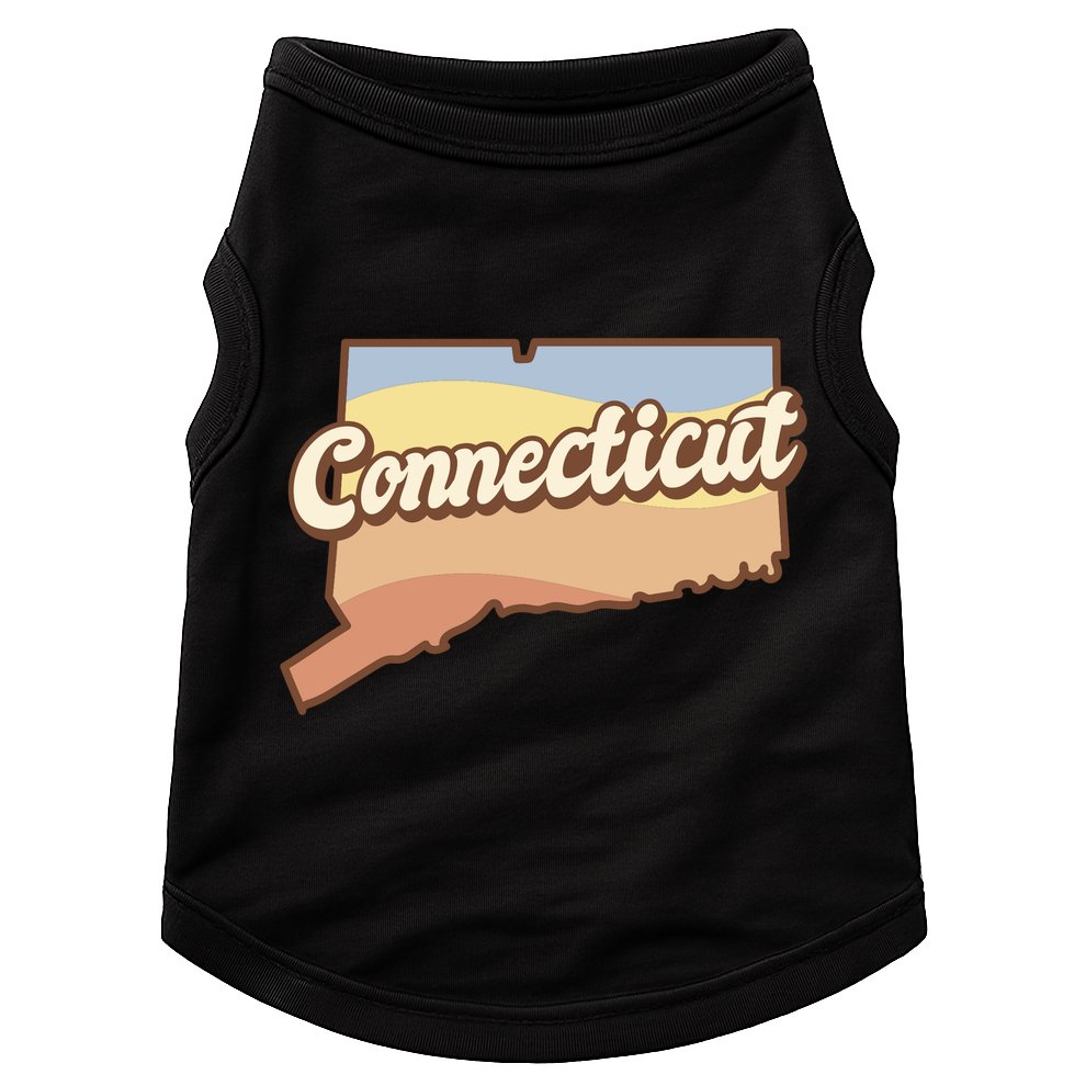 Connecticut Retro Sunset Logo Doggie Tank