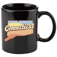 Connecticut Retro Sunset Logo 11oz C Handle Ceramic Mug