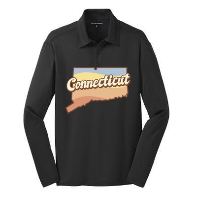 Connecticut Retro Sunset Logo Silk Touch Performance Long Sleeve Polo