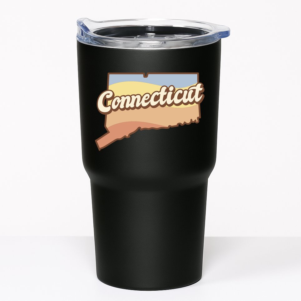 Connecticut Retro Sunset Logo Tumbler