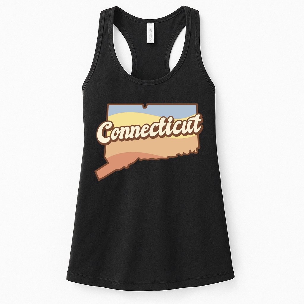 Connecticut Retro Sunset Logo Womens Tank Top