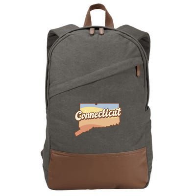 Connecticut Retro Sunset Logo Cotton Canvas Backpack