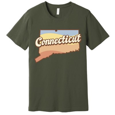 Connecticut Retro Sunset Logo Premium T-Shirt
