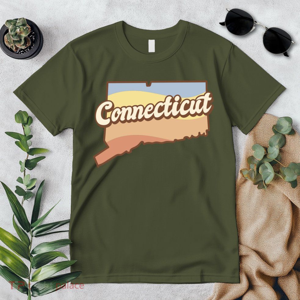 Connecticut Retro Sunset Logo Premium T-Shirt
