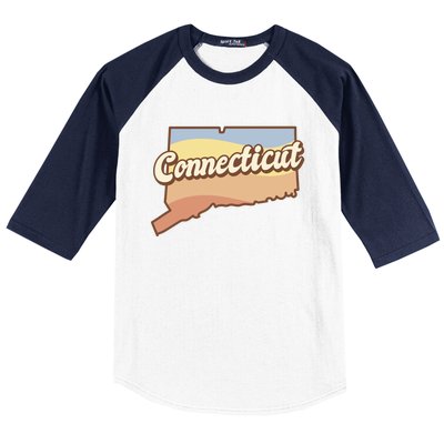 Connecticut Retro Sunset Logo Baseball Sleeve Shirt