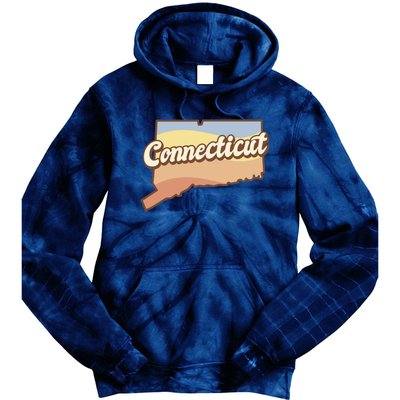 Connecticut Retro Sunset Logo Tie Dye Hoodie