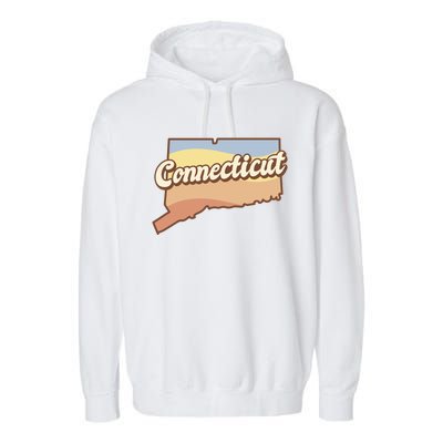 Connecticut Retro Sunset Logo Garment-Dyed Fleece Hoodie