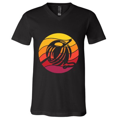 Crochet Retro Style Vintage V-Neck T-Shirt