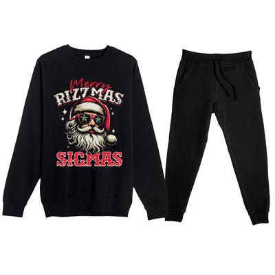 Christmas Rizz Santa Claus Charisma Cool Premium Crewneck Sweatsuit Set