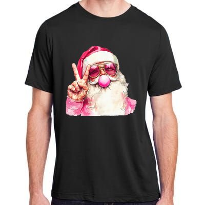 Cute Retro Santa Christmas Blowing Bubble Vintage Girly Adult ChromaSoft Performance T-Shirt