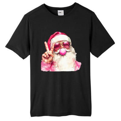 Cute Retro Santa Christmas Blowing Bubble Vintage Girly Tall Fusion ChromaSoft Performance T-Shirt