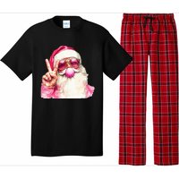 Cute Retro Santa Christmas Blowing Bubble Vintage Girly Pajama Set