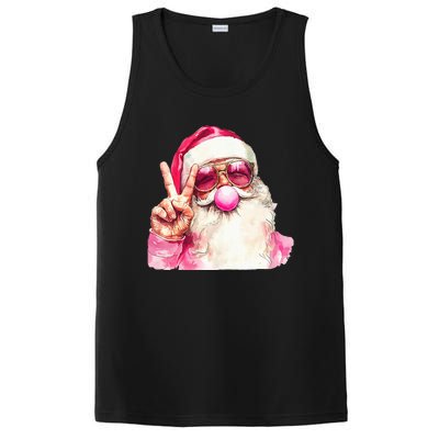 Cute Retro Santa Christmas Blowing Bubble Vintage Girly PosiCharge Competitor Tank