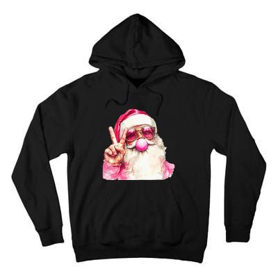 Cute Retro Santa Christmas Blowing Bubble Vintage Girly Tall Hoodie