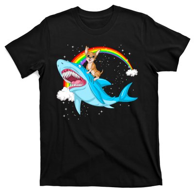 Chihuahua Riding Shark T-Shirt