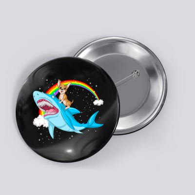 Chihuahua Riding Shark Button