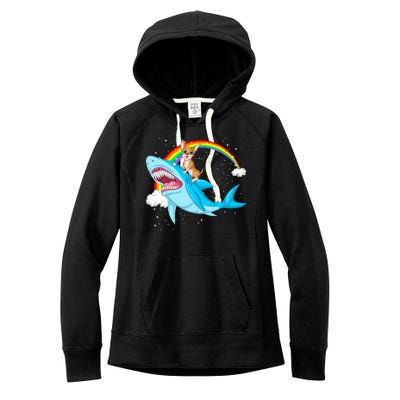 Chihuahua Riding Shark Women's Fleece Hoodie