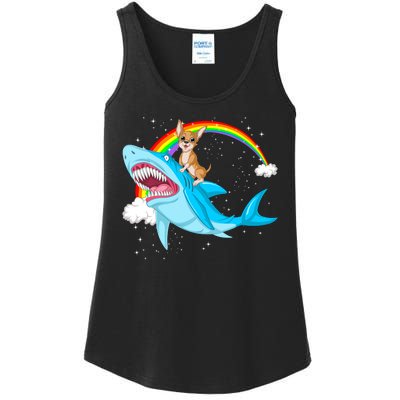 Chihuahua Riding Shark Ladies Essential Tank