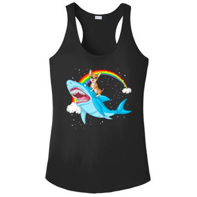 Chihuahua Riding Shark Ladies PosiCharge Competitor Racerback Tank