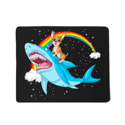 Chihuahua Riding Shark Mousepad