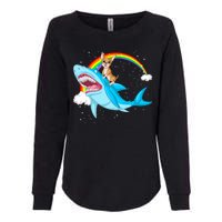 Chihuahua Riding Shark Womens California Wash Sweatshirt