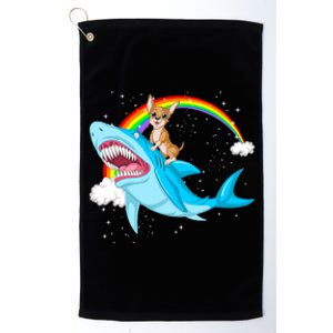 Chihuahua Riding Shark Platinum Collection Golf Towel