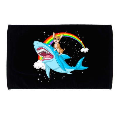 Chihuahua Riding Shark Microfiber Hand Towel