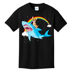 Chihuahua Riding Shark Kids T-Shirt