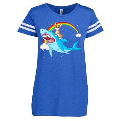 Chihuahua Riding Shark Enza Ladies Jersey Football T-Shirt