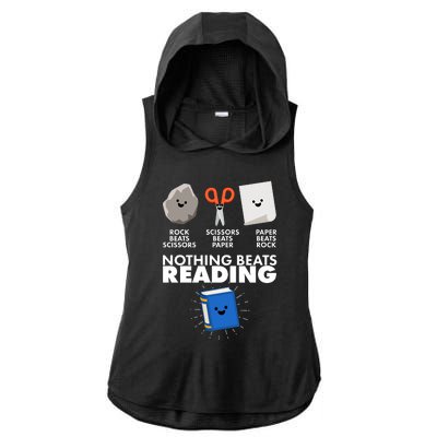 Cute Rock Scissors Paper Nothing Beats Reading Ladies PosiCharge Tri-Blend Wicking Draft Hoodie Tank