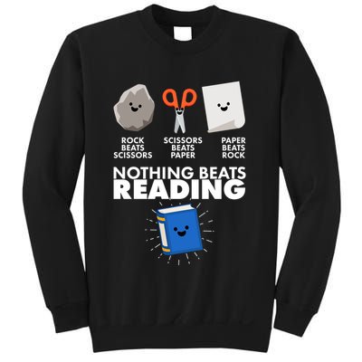 Cute Rock Scissors Paper Nothing Beats Reading Sweatshirt