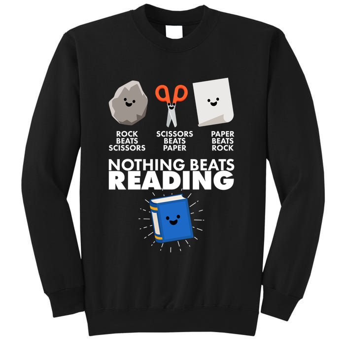 Cute Rock Scissors Paper Nothing Beats Reading Sweatshirt