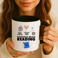 Cute Rock Scissors Paper Nothing Beats Reading Mug