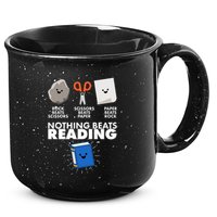 Cute Rock Scissors Paper Nothing Beats Reading 15oz Campfire Ceramic Mug