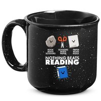 Cute Rock Scissors Paper Nothing Beats Reading 15oz Campfire Ceramic Mug