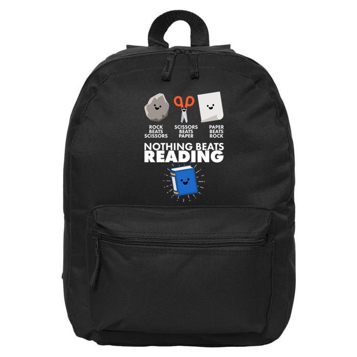 Cute Rock Scissors Paper Nothing Beats Reading 16 in Basic Backpack