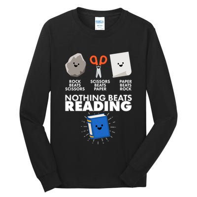 Cute Rock Scissors Paper Nothing Beats Reading Tall Long Sleeve T-Shirt