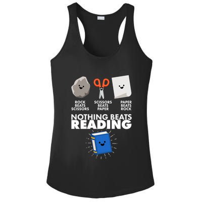 Cute Rock Scissors Paper Nothing Beats Reading Ladies PosiCharge Competitor Racerback Tank