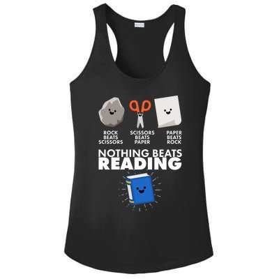 Cute Rock Scissors Paper Nothing Beats Reading Ladies PosiCharge Competitor Racerback Tank