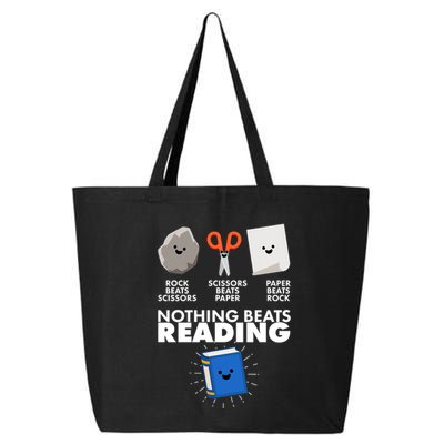 Cute Rock Scissors Paper Nothing Beats Reading 25L Jumbo Tote